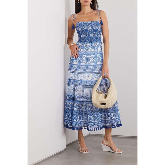 Alice & Olivia Monnie Midi Dress Floral Tassel - 0 - Picture 4 of 7